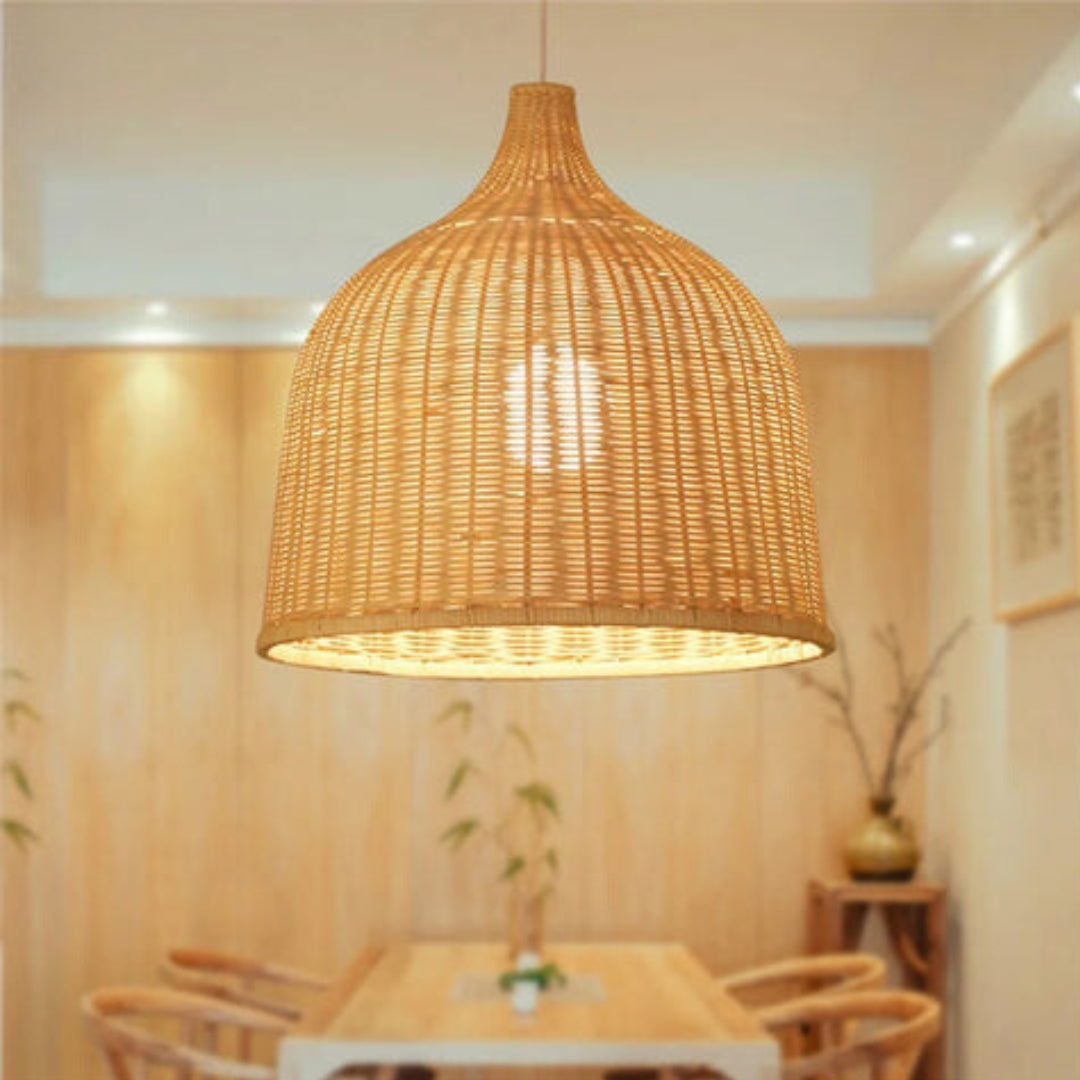 RusticGlow - Woven Rattan Pendant Light Kalsten