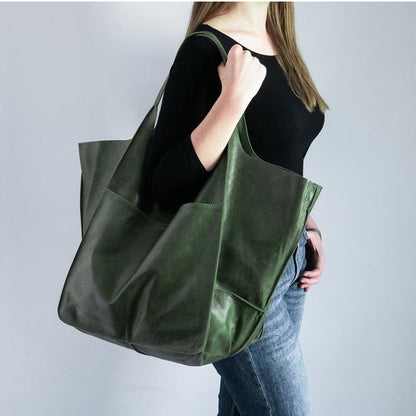 Oversized leather bag