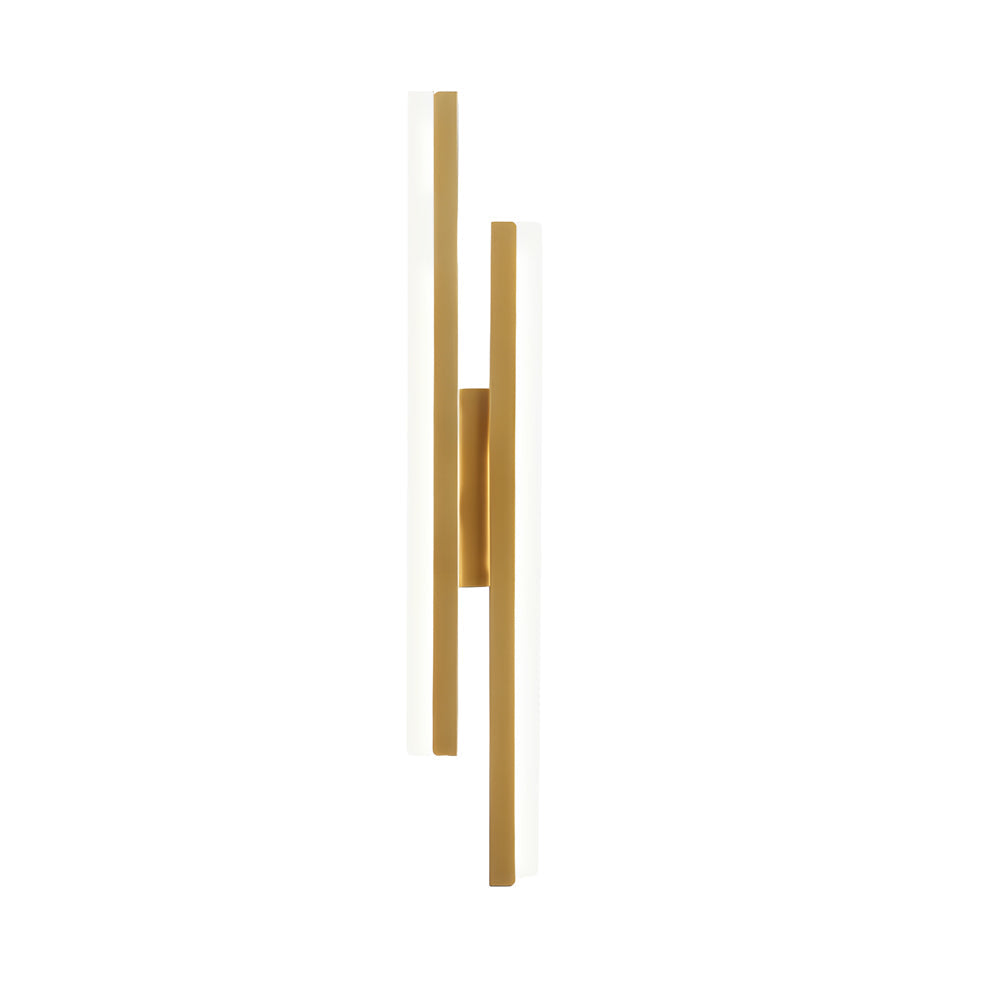 Modern 2-Light Linear LED Wall Lamp with 3-Step Dimming - Black/Gold Wall Sconce | Kalsten