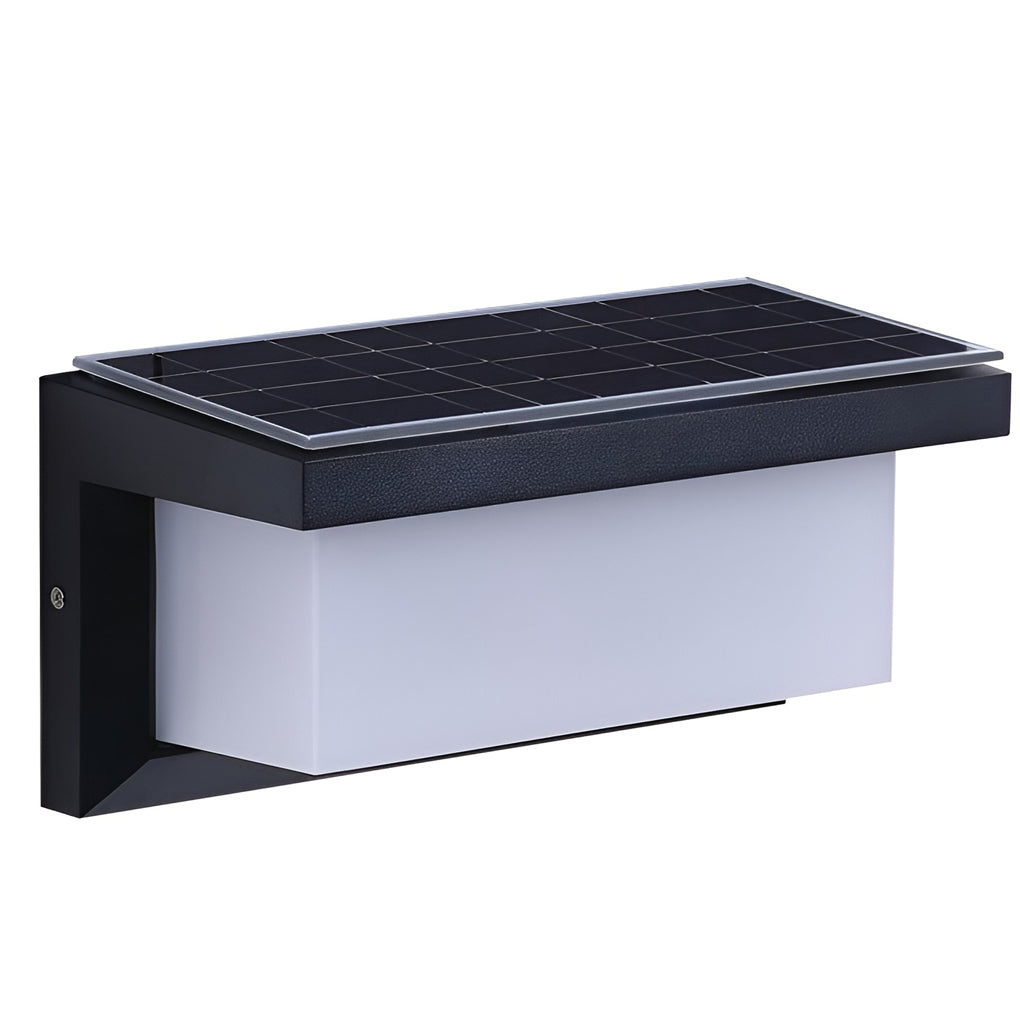 Rectangle Waterproof Light Control Induction Black Modern Solar Sconces | Kalsten