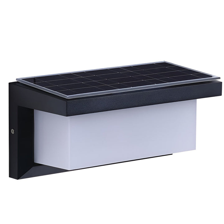Rectangle Waterproof Light Control Induction Black Modern Solar Sconces | Kalsten