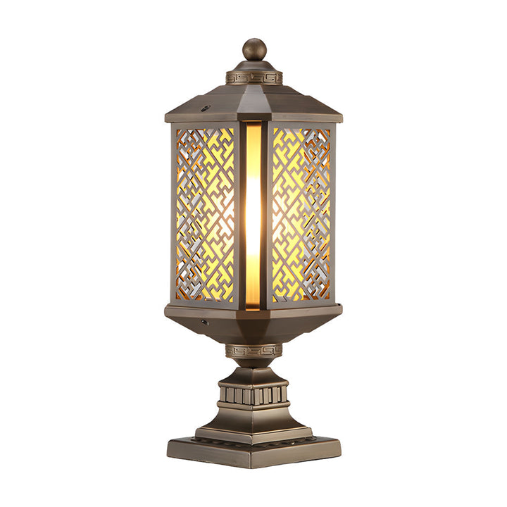 Antique Die-Cast Aluminum Waterproof Glass Shade Retro Fence Post Lights | Kalsten