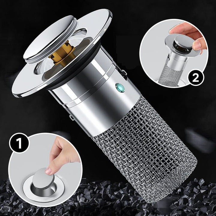 Drain filter stainless steel with pop-up mechanism | Kalsten