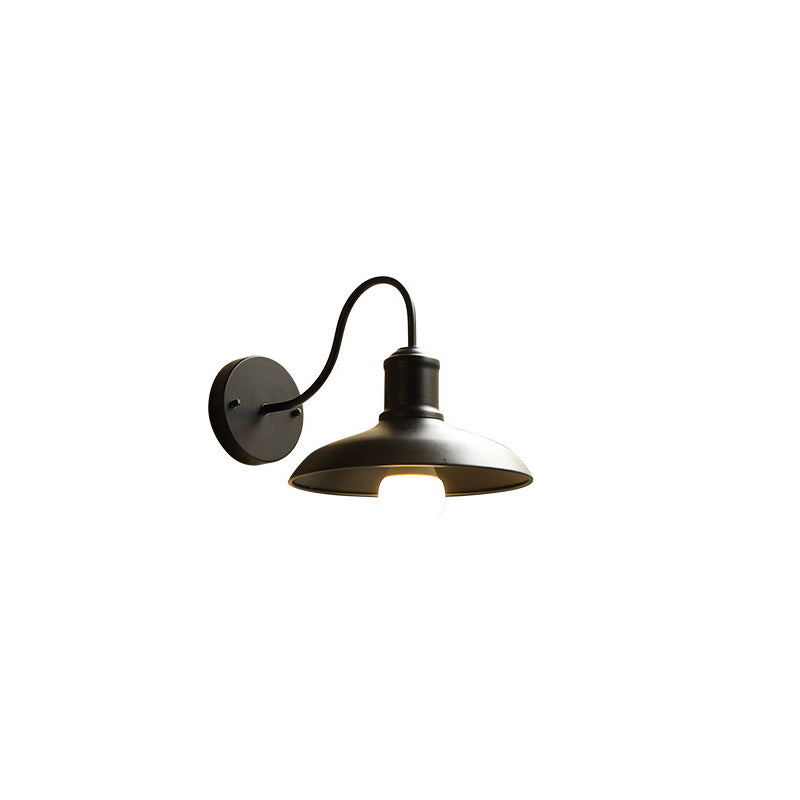 Retro Loft Dome Iron Outdoor Waterproof 1-Light Bent Arm Wall Sconce Lamp | Kalsten
