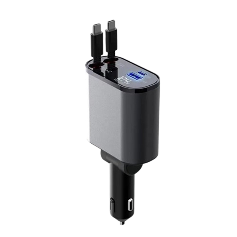 4-in-1 Car Charger with Retractable Cable | Kalsten