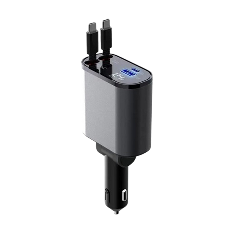 4-in-1 Car Charger with Retractable Cable | Kalsten