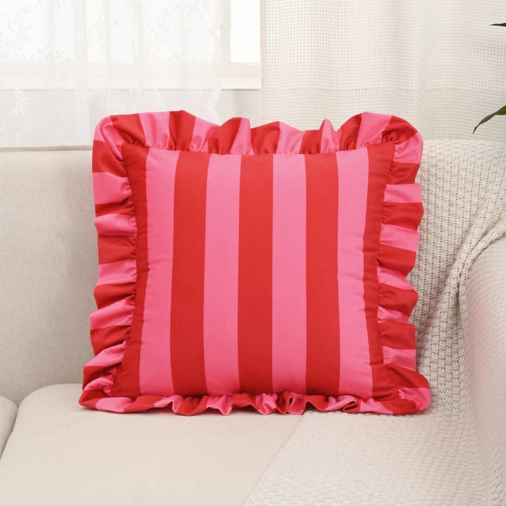 Kalsten | Retro Striped Ruffle Cushion Cover