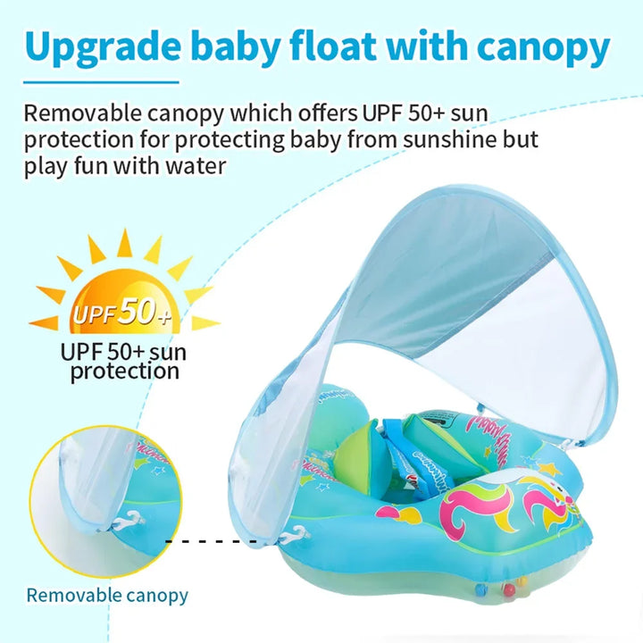 Inflatable Baby Swim Ring with Sunshade - Safe and Comfortable | Kalsten