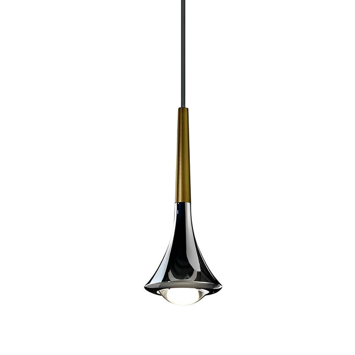 1-Light Water Drop Metal LED Nordic Staircase Pendant Lights Small Chandelier | Kalsten