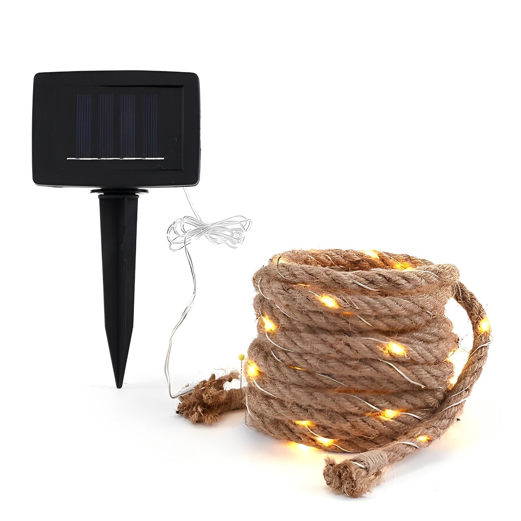 100/200 Lights Hemp Rope Decor Battery-Operated Solar LED String Lights | Kalsten