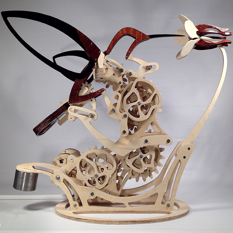 Kalsten | Wood Kinetic Hummingbird Sculpture