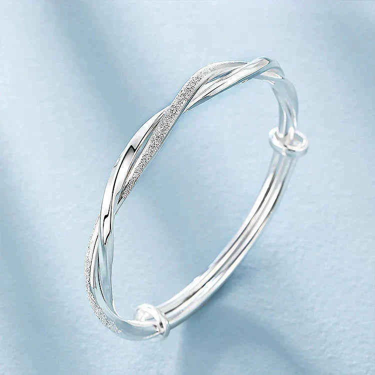 Elegant Woven Silver Bracelet