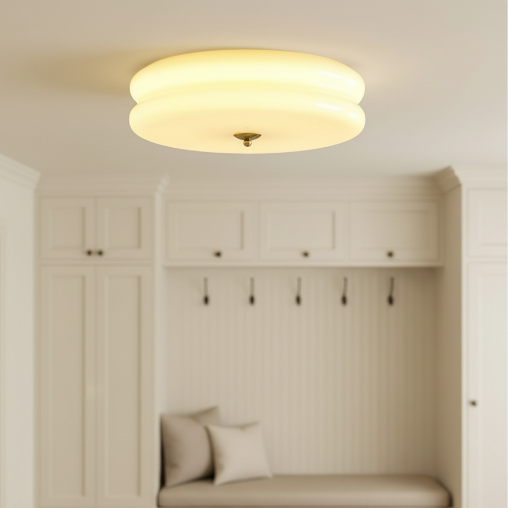 Art Deco Glass Flush Mount Ceiling Light