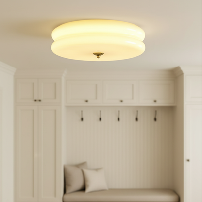 Art Deco Glass Flush Mount Ceiling Light