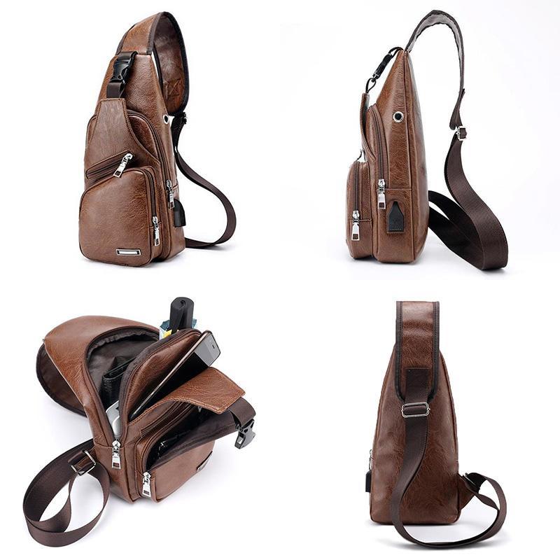 Shoulder bag crossbody bag for men with USB charging port | Kalsten