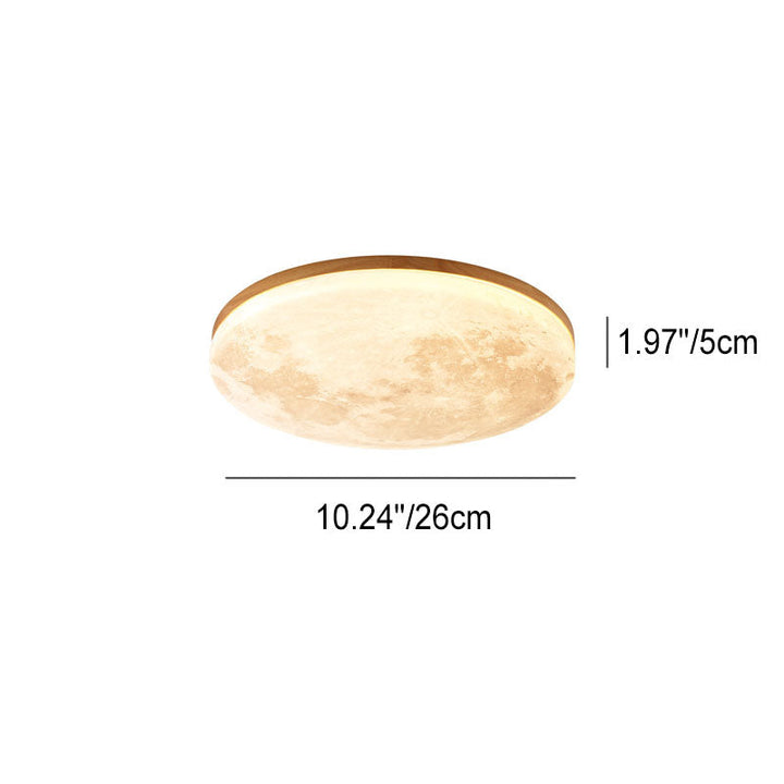 Flush Mount Ceiling Light Wood 14.96 in Modern Hallway Living Room Bedroom LED Fixture 24W 2400lm | Kalsten