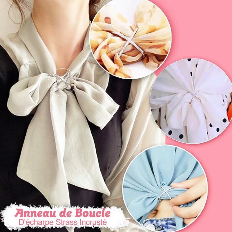 Scarf Loop Ring Rhinestone Embedded | Kalsten