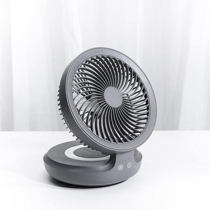 Rechargeable Foldable Desktop Fan, with Four Modes, Night Light and Adjustable Angle, for Study, Sleep, Work and Outdoors | Kalsten