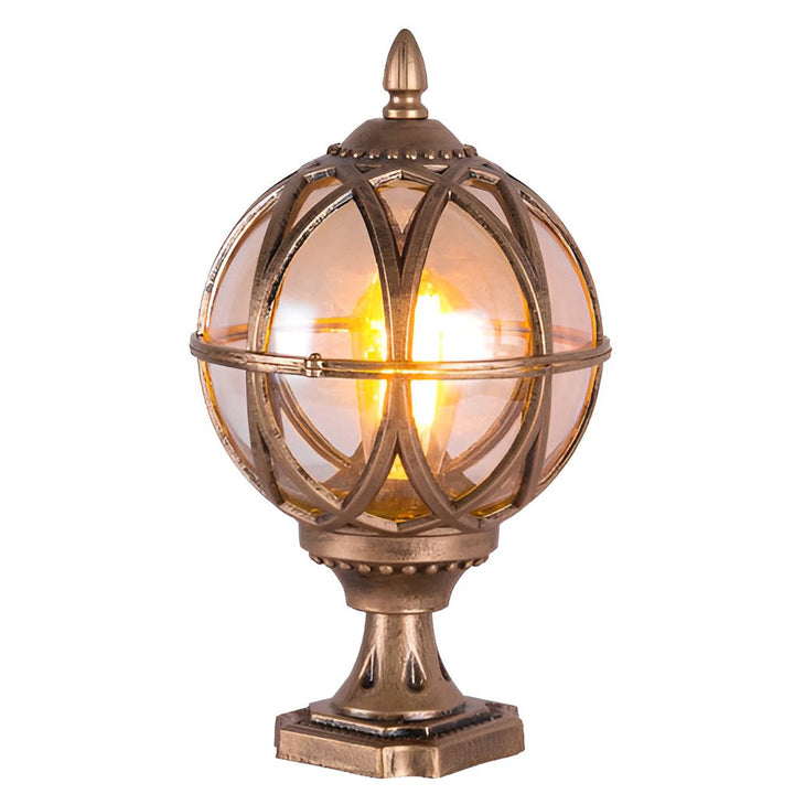 Round Glass E27 Waterproof European Style Outdoor Post Caps Lights | Kalsten