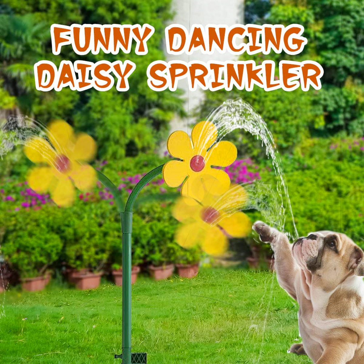 BowLift | Dancing Daisy Sprinkler – Fun Lawn Sprinkler for Garden and Pets