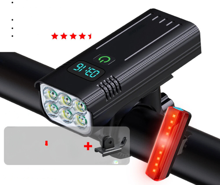 Kalsten | 5000 Lumen USB Rechargeable Bike Light with Mounts