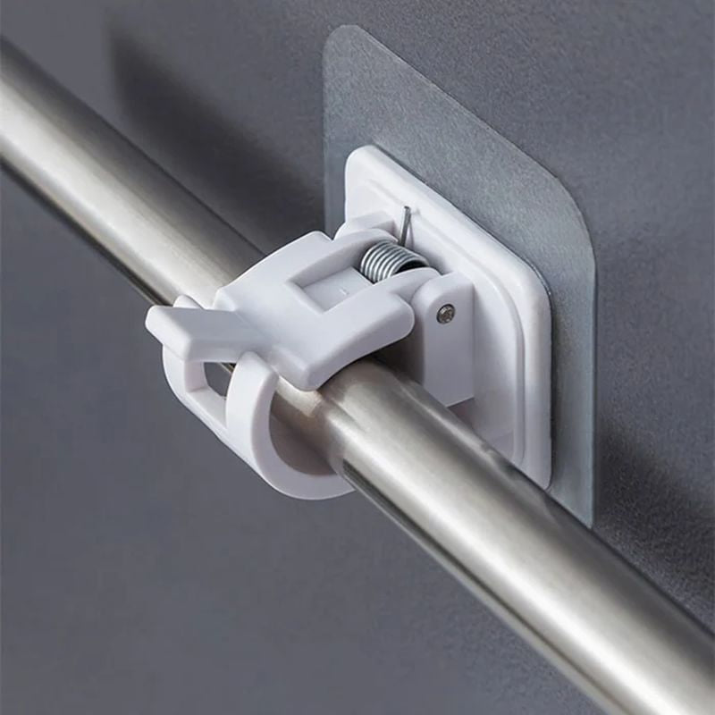 Kalsten | Nail-free Adjustable Curtain Rod Sticky Hook (1 Set of 2)