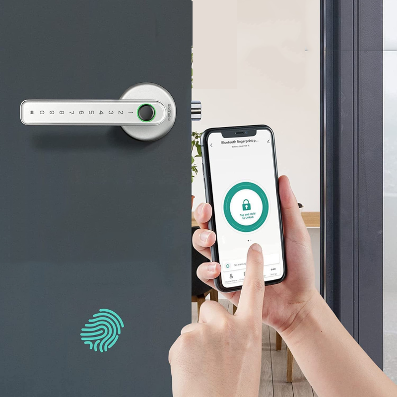 Electronic Fingerprint Door Lock with App Control and Backup Power