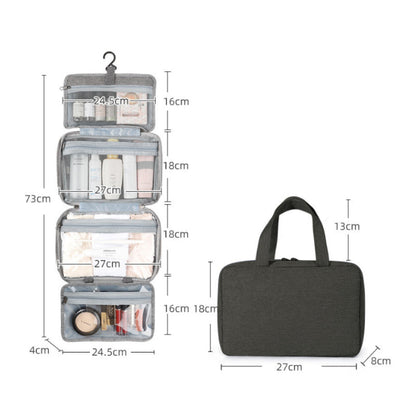 Skanto Skanto | Travelique Travel Cosmetic Organizer | Compact & Water-Repellent | With 4 Compartments & 360° Hook | For Women & Men