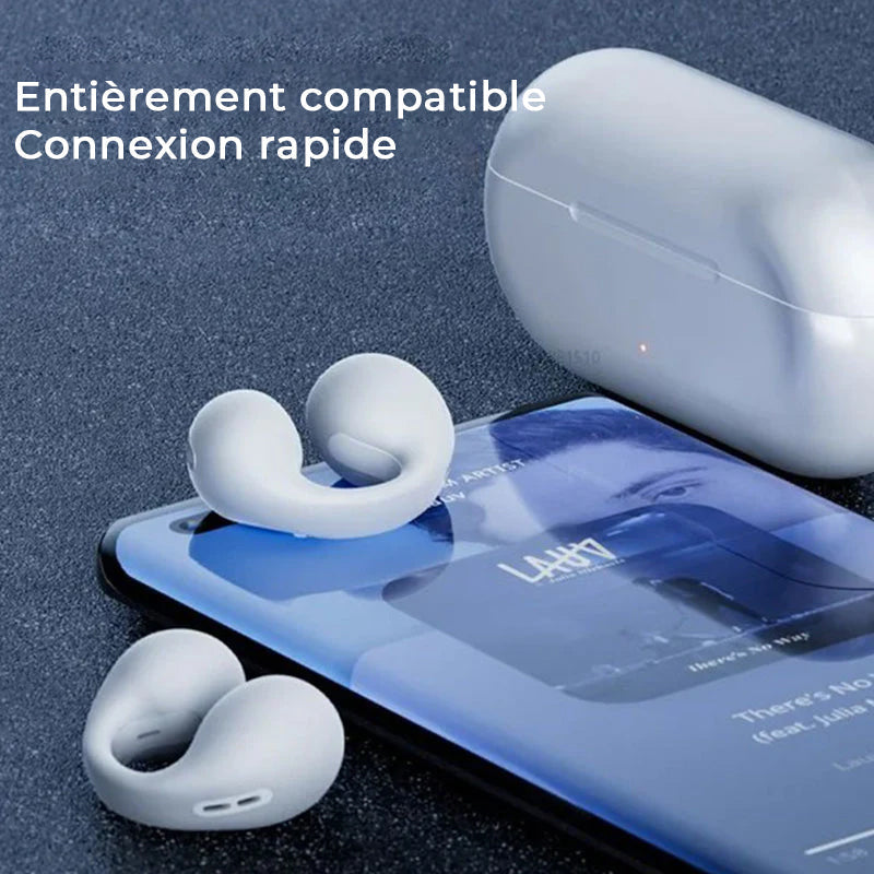 Bone conduction headphones with wireless ear clip | Kalsten