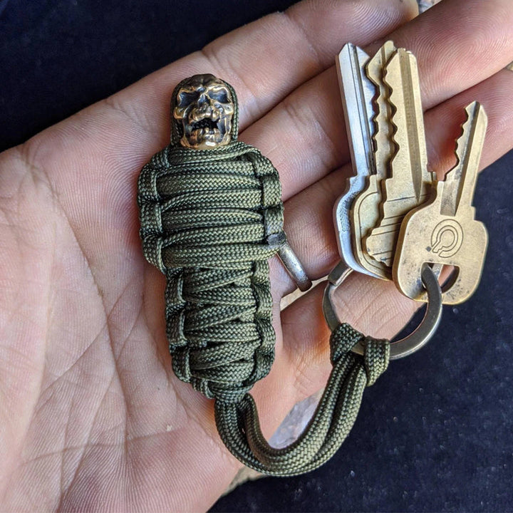 Kalsten | Paracord Keychain Mummy Brass Skull