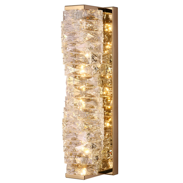 Modern Crystal Pillar LED Wall Sconce – Luxury 3-Color Dimmable Wall Light (Gold/Silver) | Kalsten