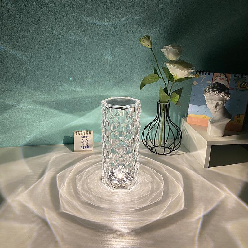 Rose Rays Crystal Diamond Table Lamp | Kalsten