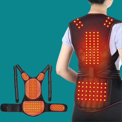 Skanto | Self-Heating Back Brace | Adjustable Heated Posture Corrector for Back Pain Relief & Improved Posture