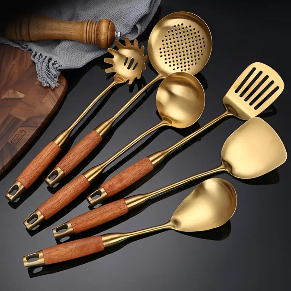 Kalsten | Chef’s Choice Golden Kitchen Utensils | 6pcs Set