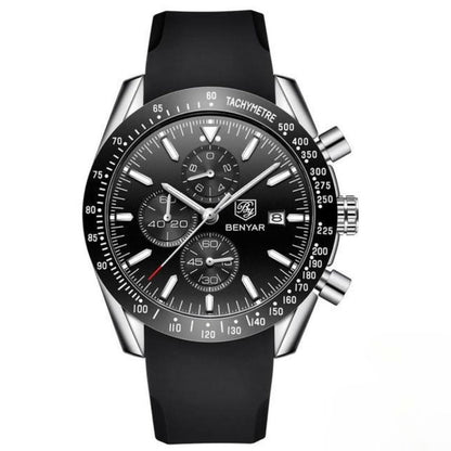 BowLift | Men’s Waterproof Quartz Watch with Leather Strap