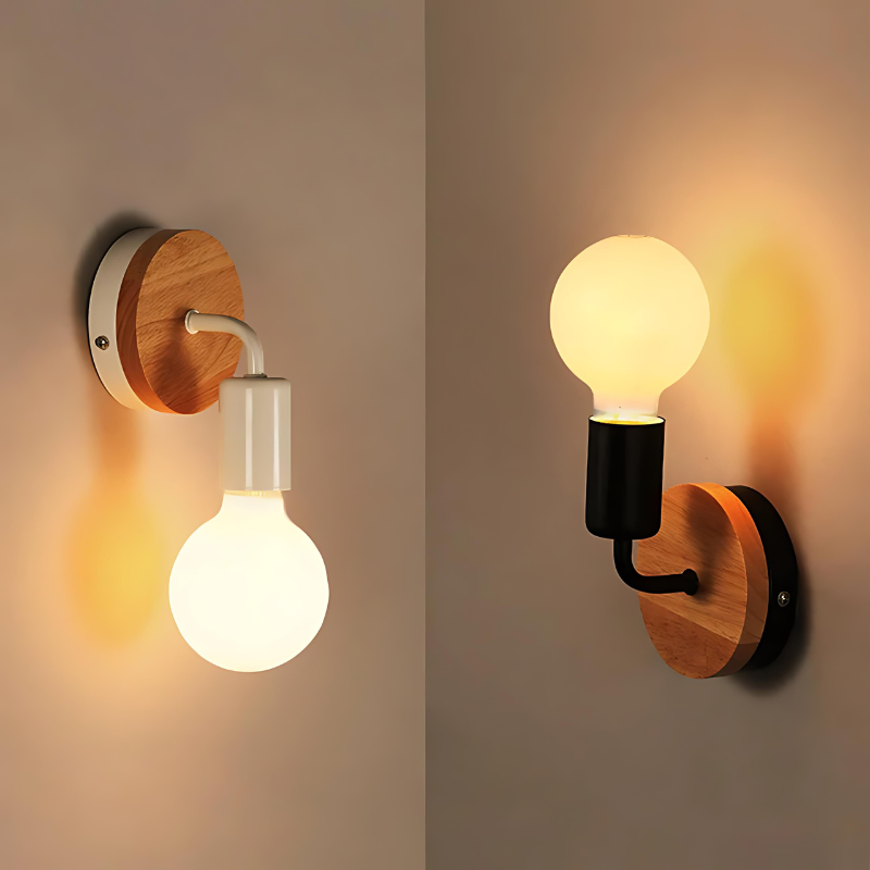 LumiEra - Elegant wall lamp made of iron and wood in Nordic style | Kalsten