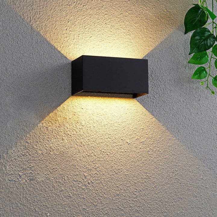 Modern Outdoor Waterproof Rectangular LED Up and Down Illuminated Outdoor Wall Sconce Lamp | Kalsten