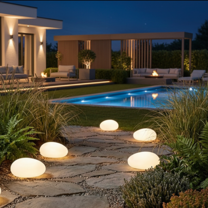 LunaStone Solar Pebble Pathway Light