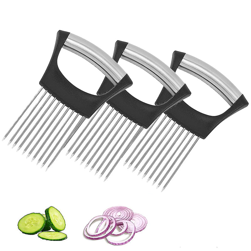 Stainless Steel Onion Cutter Holder, Food Slicers Assistant Tomato Slicer Holder | Kalsten