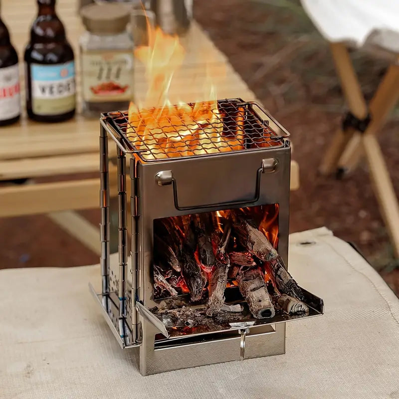 Mini Wood Stove – Stainless Steel Camping Grill