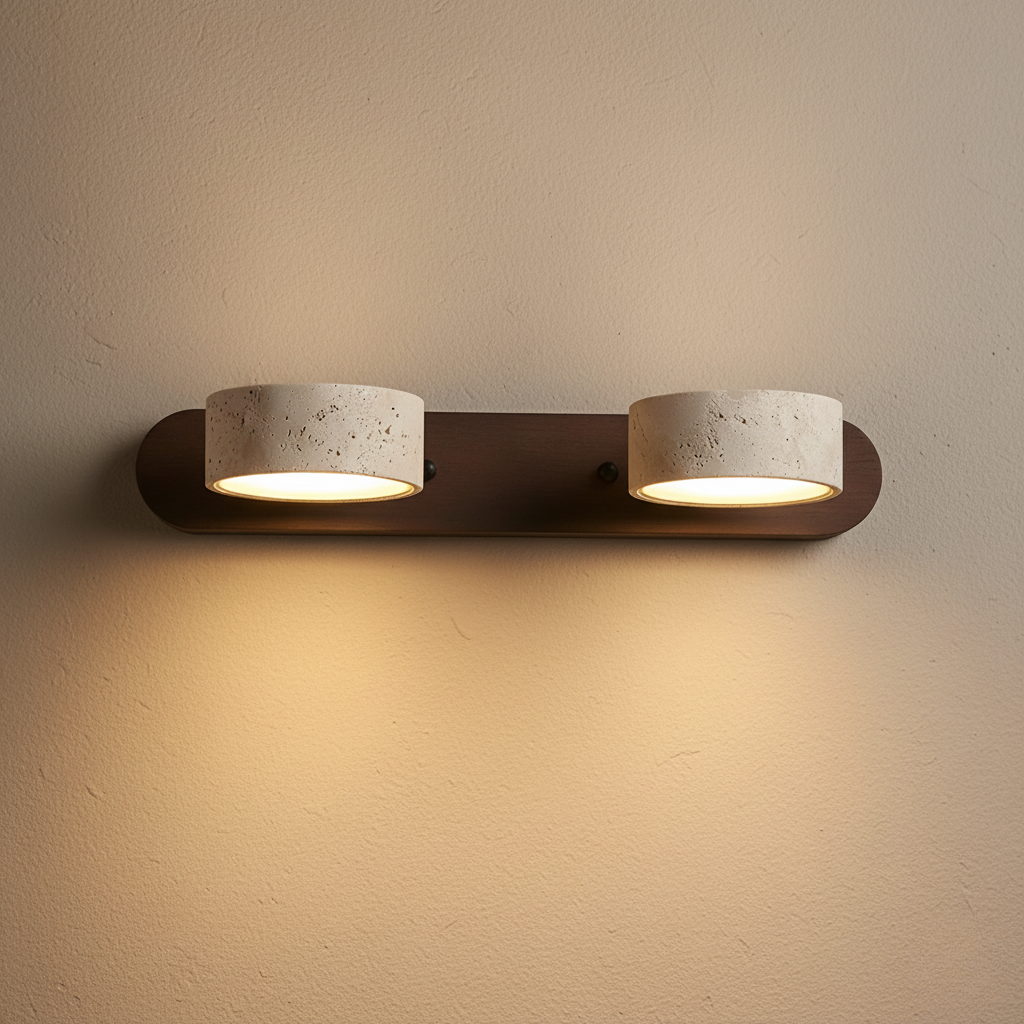 Travertine Adjustable Spotlight Wall Sconce