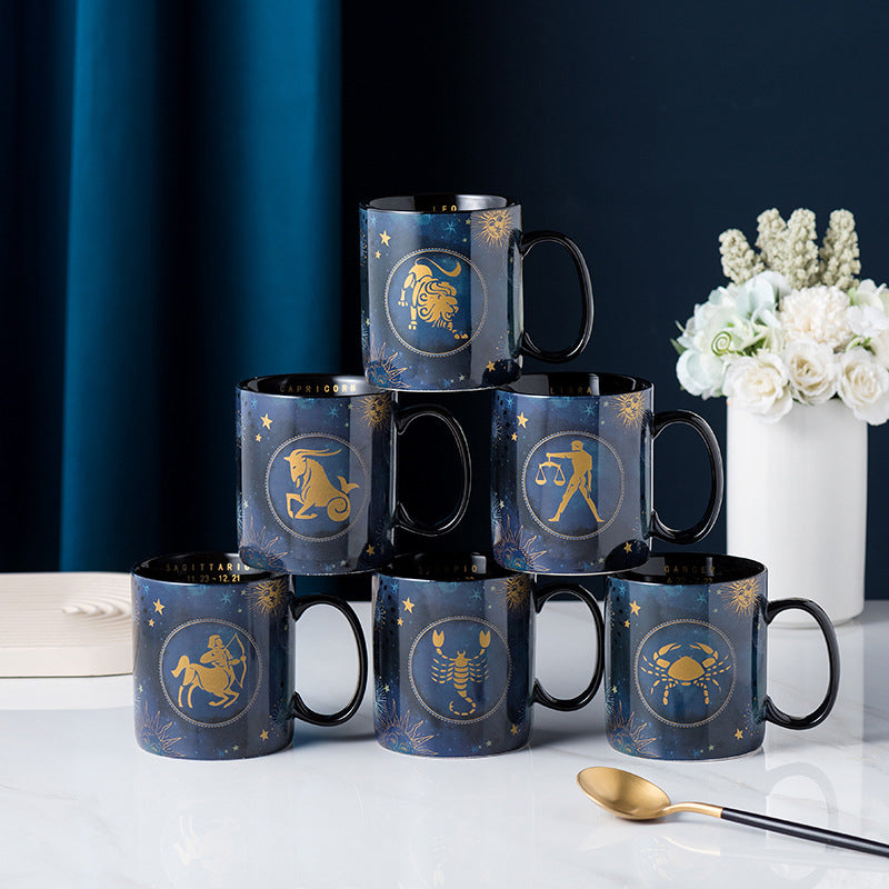 12 Constellations Mug Cobalt Blue Ceramic Coffee Mug | Kalsten