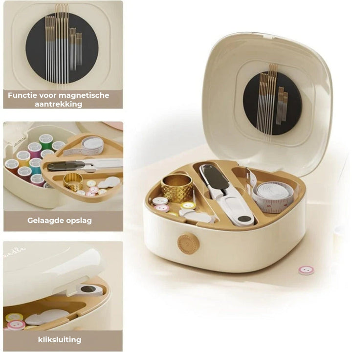 Magnetic sewing kit with double-layer box | Kalsten