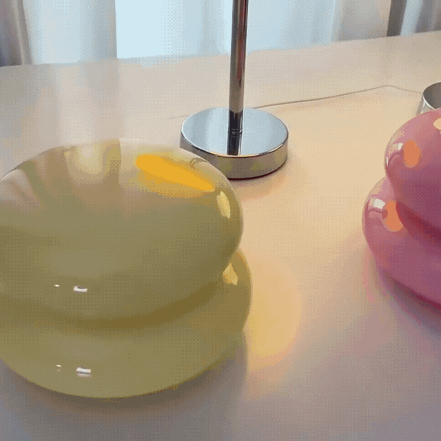 Elegant Macaron Glass Table Lamp with USB - 3 Light Colors Kalsten