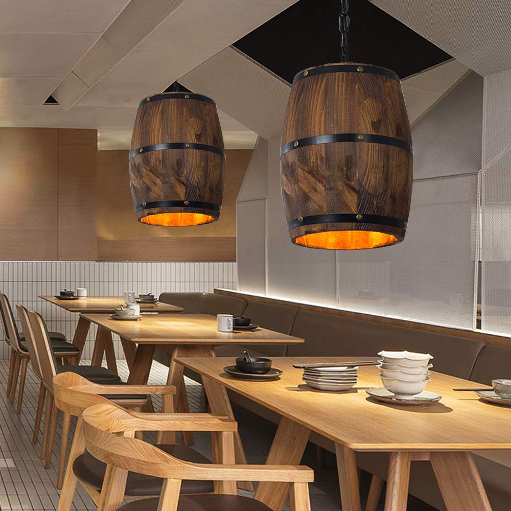 Retro wooden wine barrel pendant lamp | Kalsten
