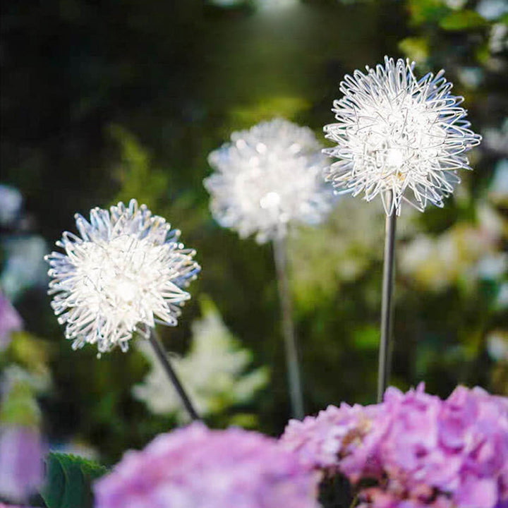 Solar Dandelion Aluminum Wire Globe Light LED Outdoor Waterproof Luminous Garden Insert Ground Landscape Light | Kalsten