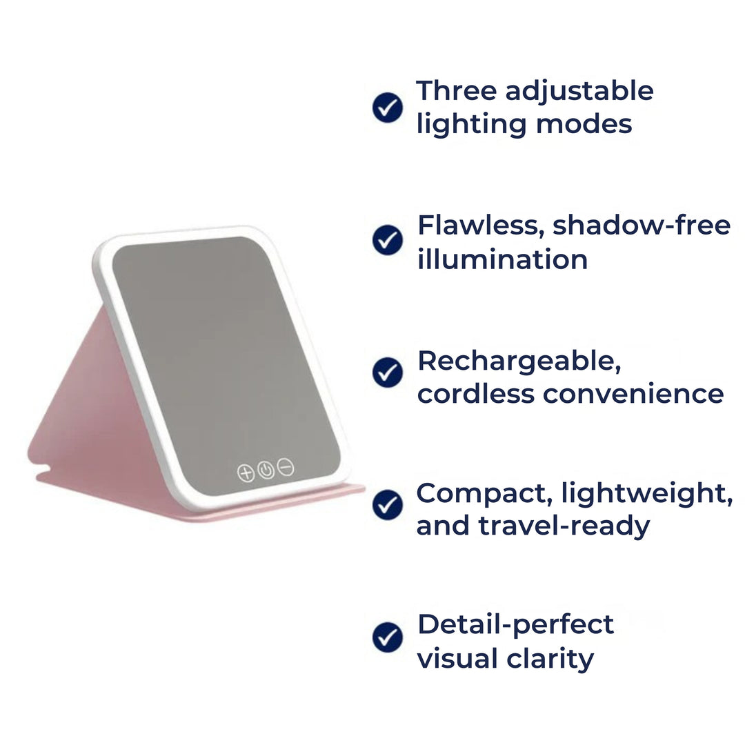 Adjustable 3-Colour Lighting – Rechargeable Portable Design – Perfect for Travellers & Beauty Fans Kalsten