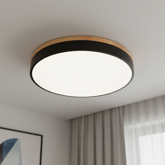 Horizon Ultra-Thin Wood-Accent Flush Mount