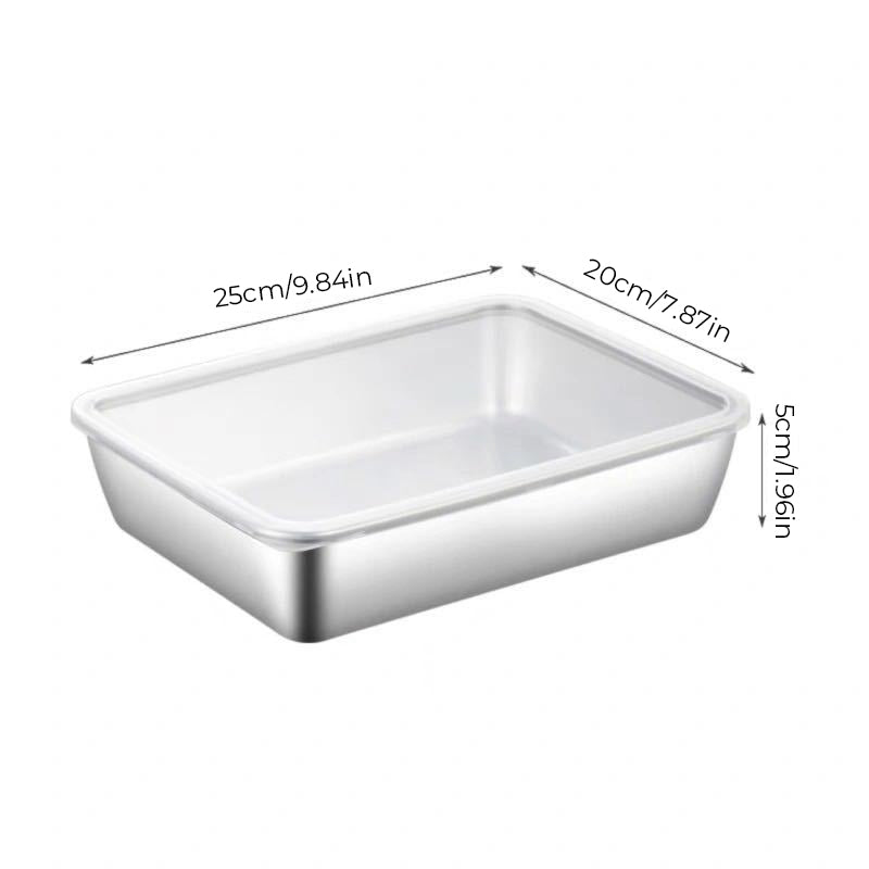 Stainless steel square plate (with lid) | Kalsten