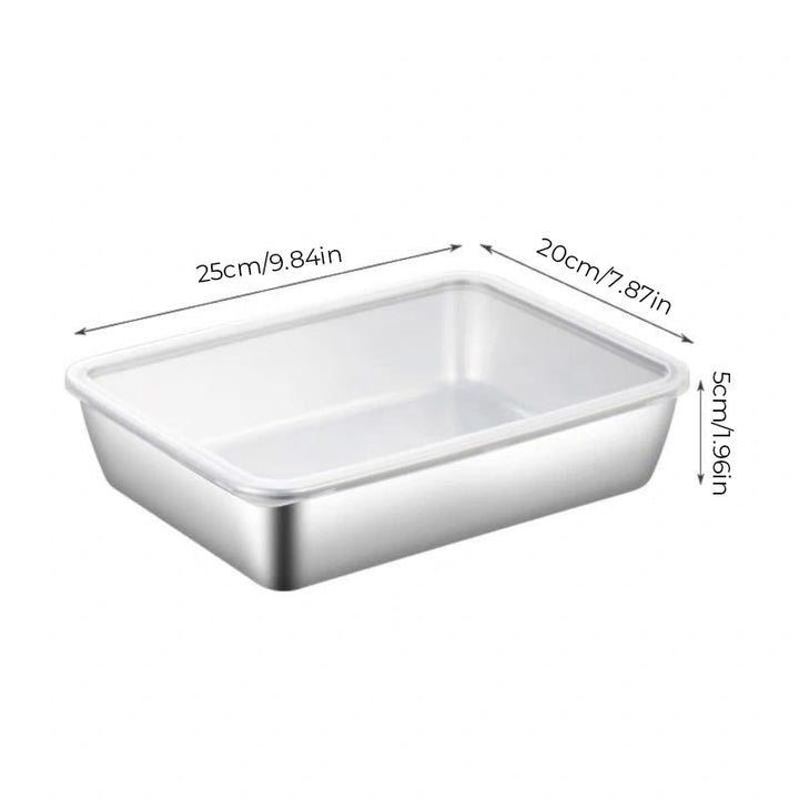 Stainless steel square plate (with lid) | Kalsten